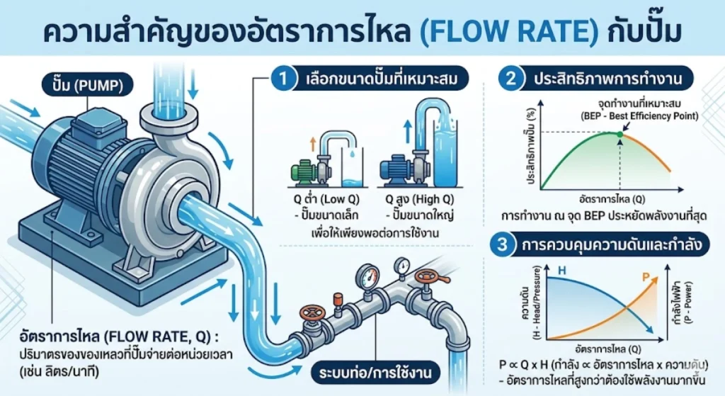 Flow Rate คืออะไร สำคัญกับปั๊มยังไง